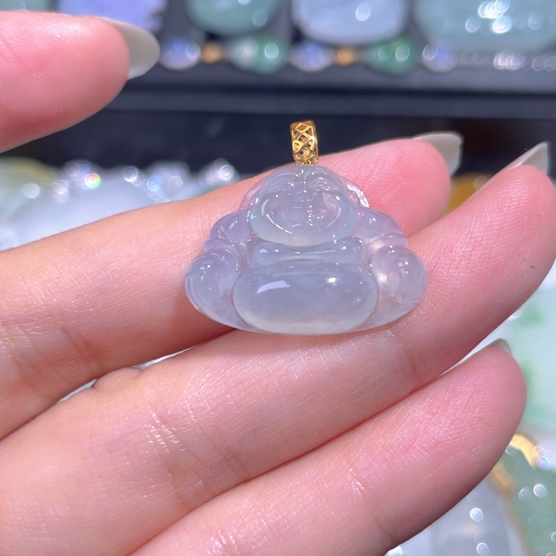 颈饰18K金镶嵌翡翠翡翠