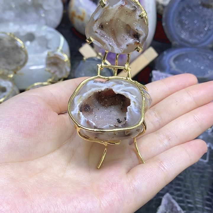 水晶珠宝半成品未镶嵌彩晶盆