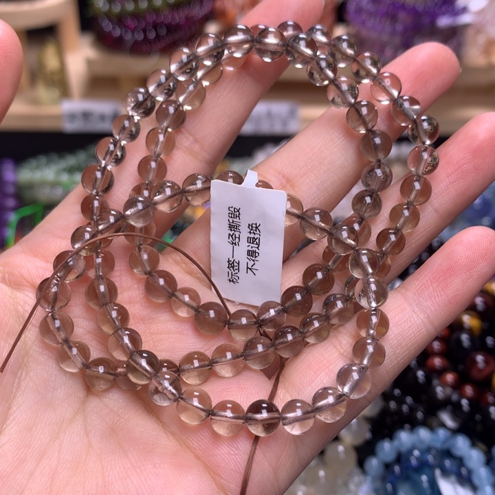 未镶嵌手串水晶5.6茶晶