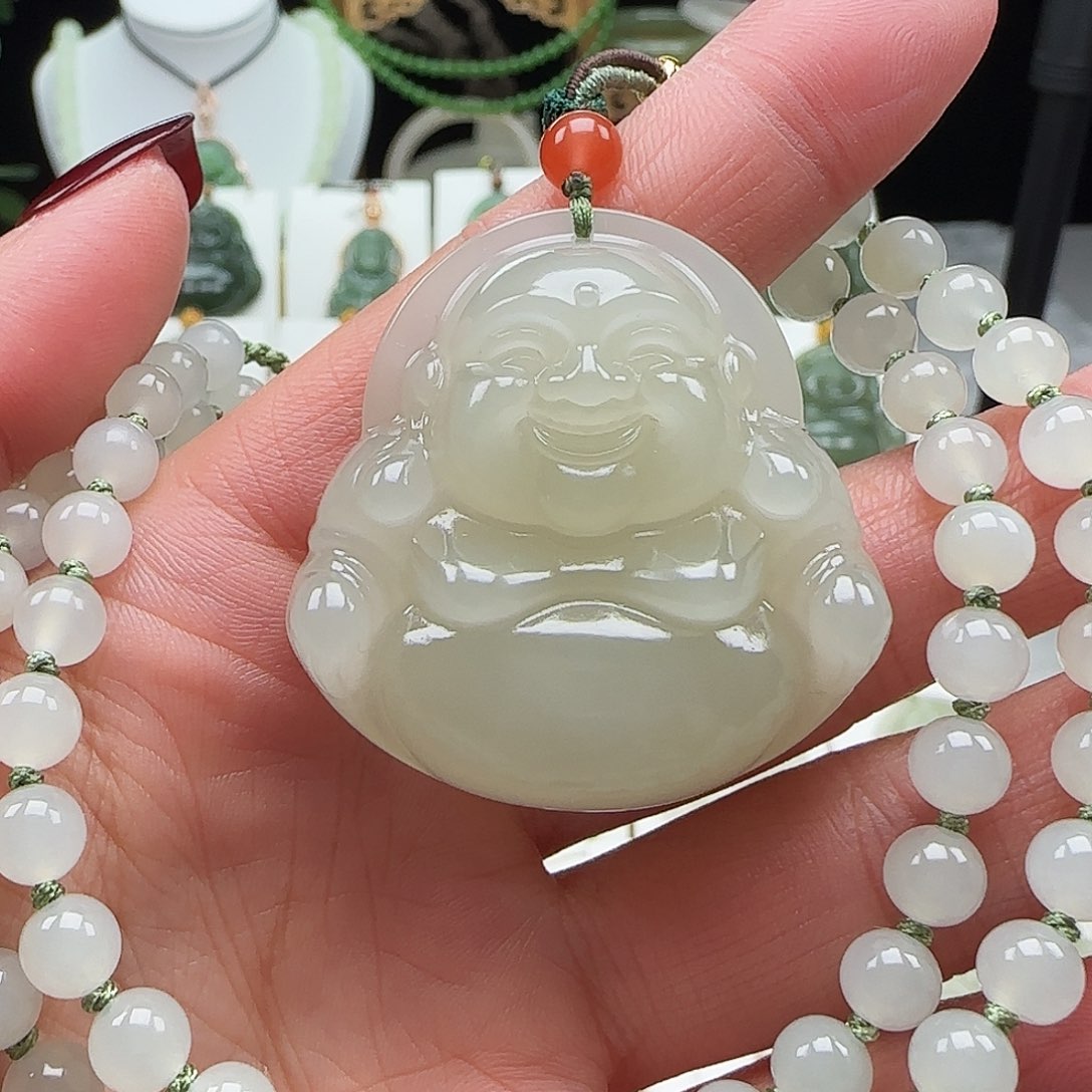 和田玉颈饰未镶嵌冰***雪