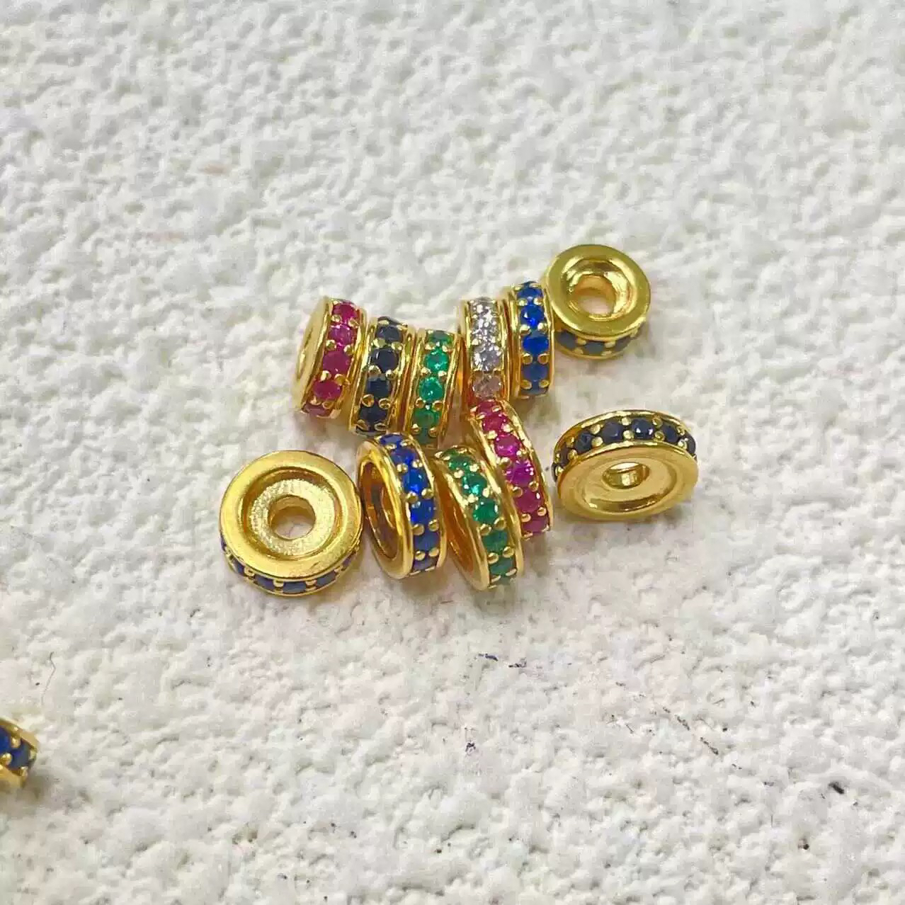 合金琉璃手链 隔片文玩999银百搭金银隔片