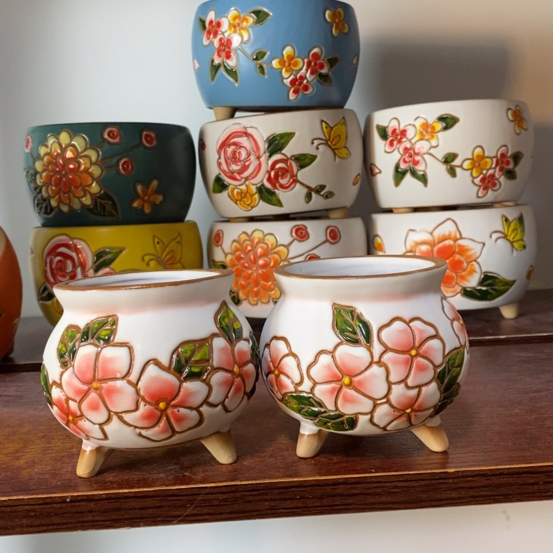 红陶韩式多肉植物花盆