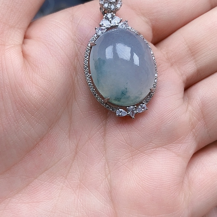 翡翠银S925镶嵌颈饰