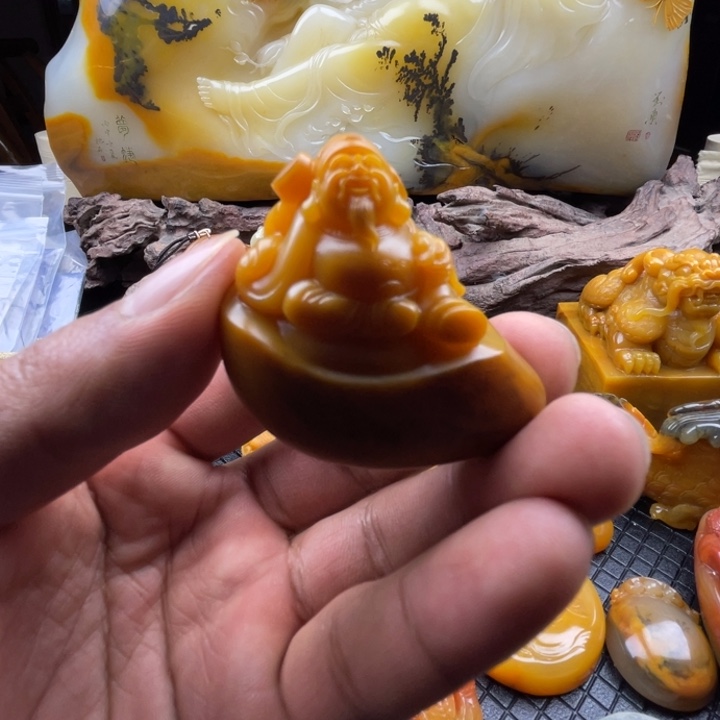 石英质玉（黄龙玉）手把合金