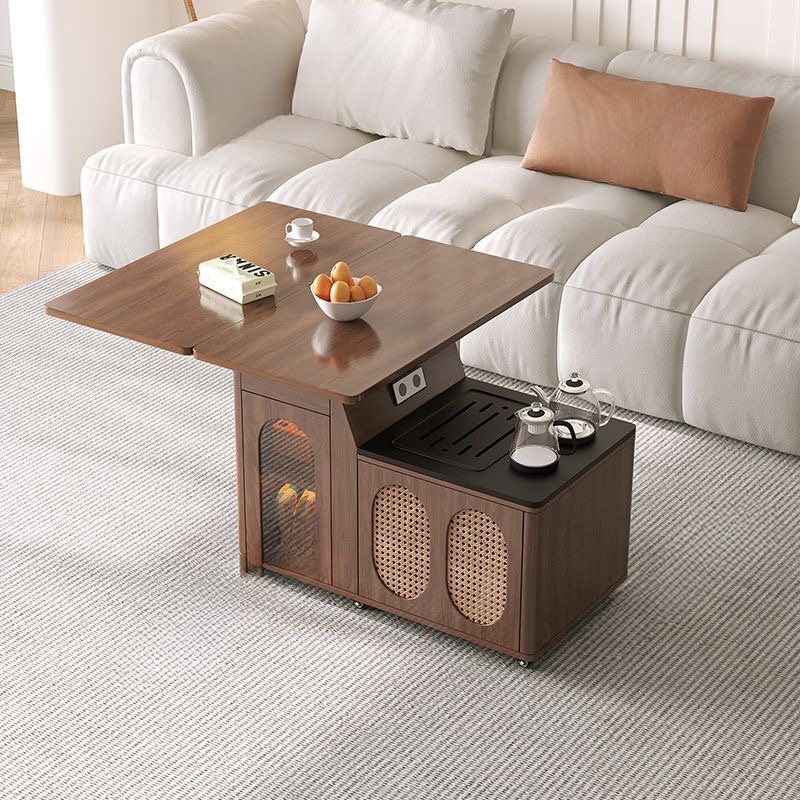 简约实木茶几可移动升降折叠边几客厅家用小户型推车架子沙发边几