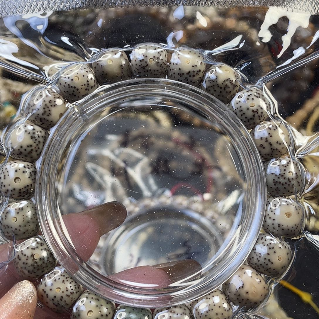 手串星月菩提石玉料绿幽灵手串尺寸11