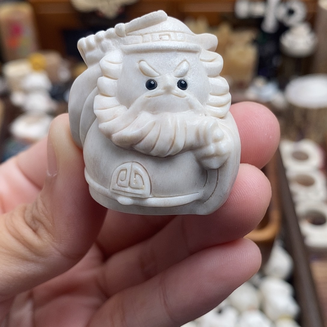 鹿骨把件c27奶凶钟馗不退换