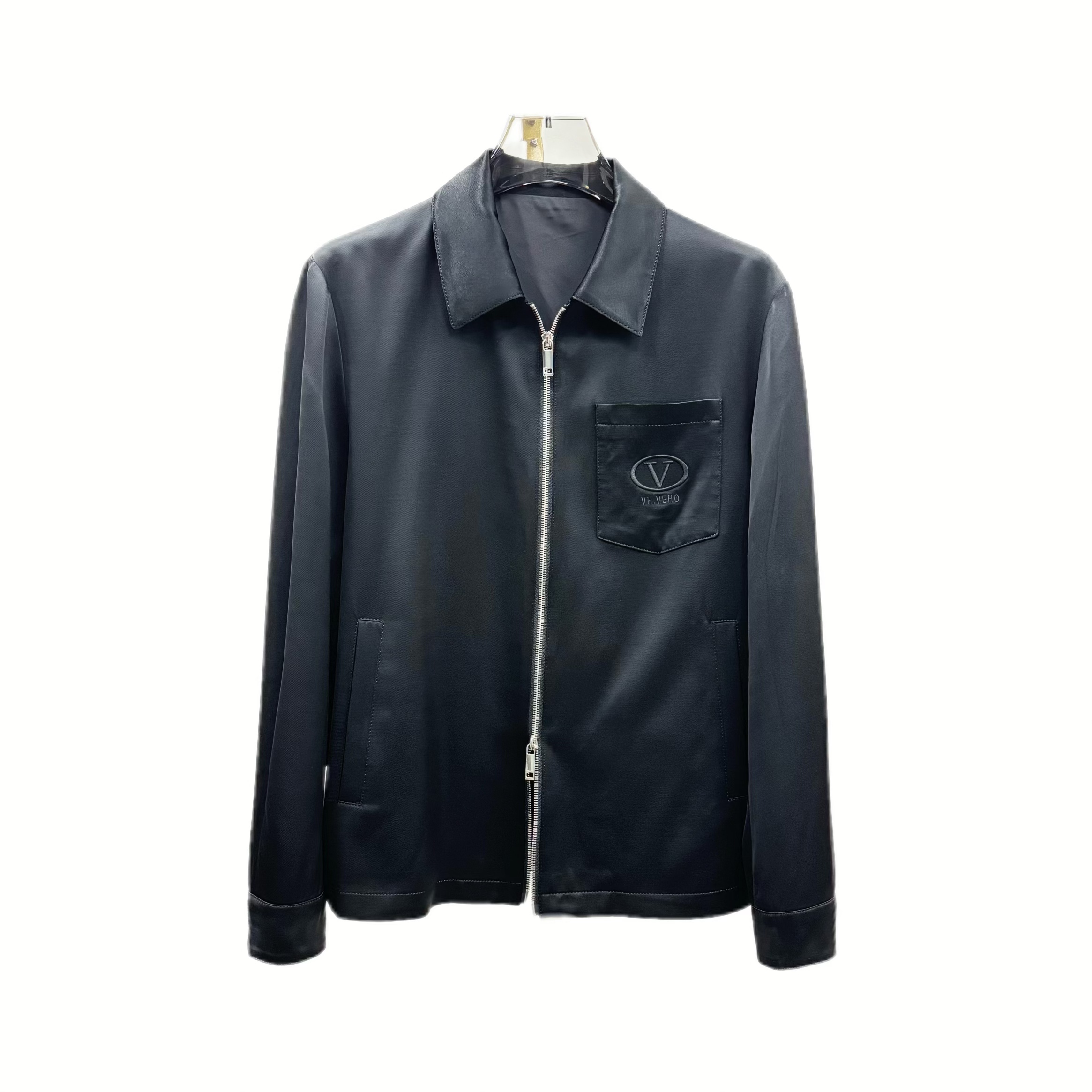 《李凯旋专属》2025春季新款男士醋酸夹克外套 休闲 黑色 时尚