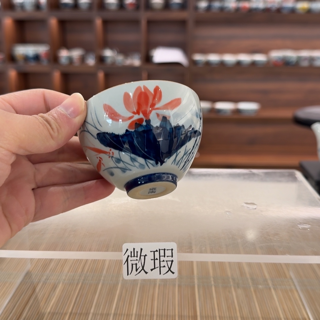 釉下手绘茶具微瑕