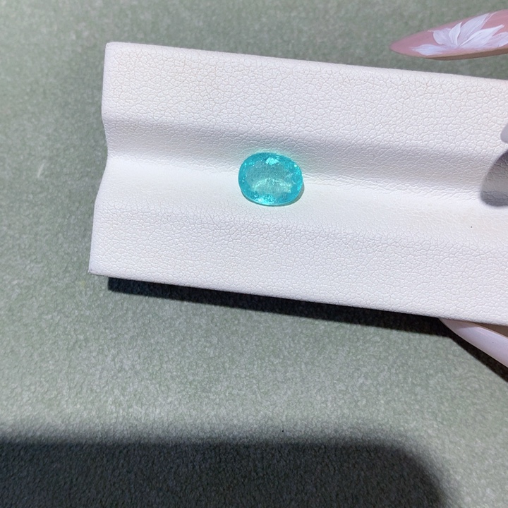 帕拉依巴碧玺珠宝半成品未镶嵌天然帕拉伊巴1.53ct配大证