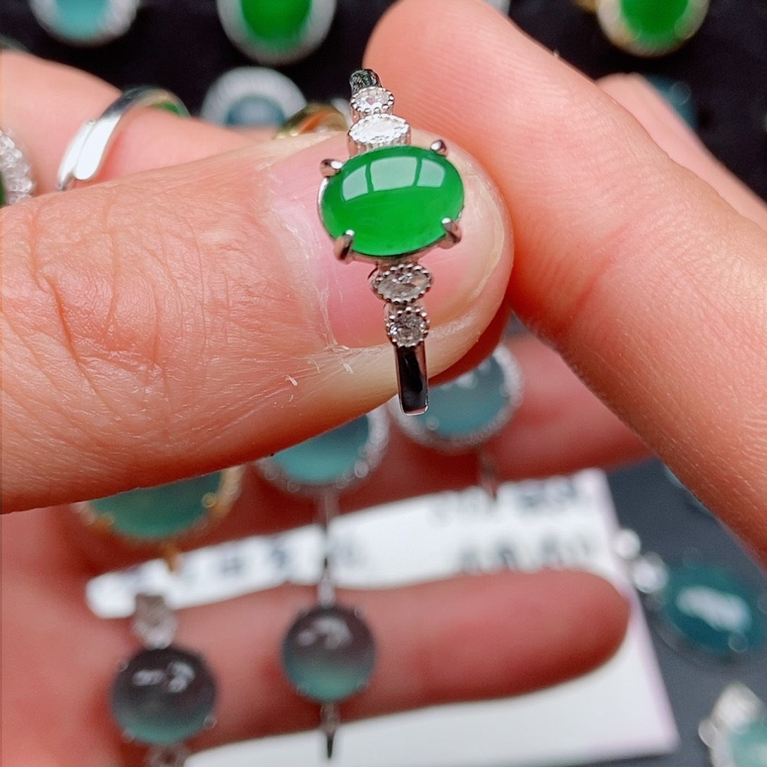 翡翠戒指银S925镶嵌05585488