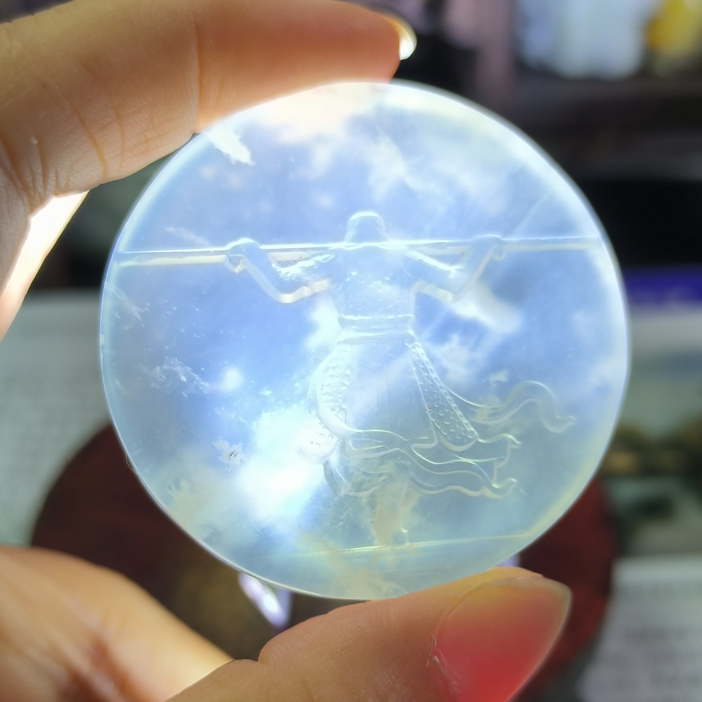 天然岫玉精品高冰暴风雪大圣归来孙悟空爱你一万年（多样性发其一）