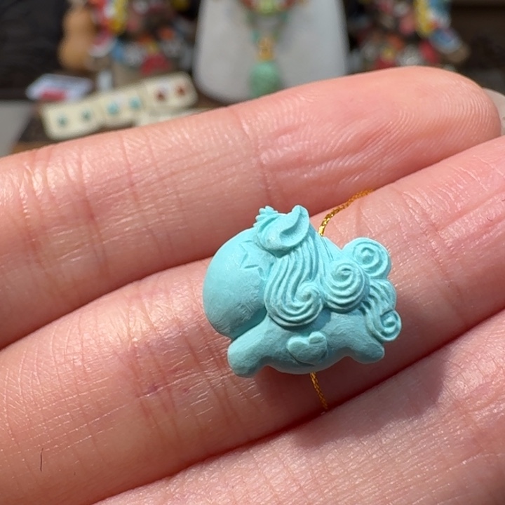 绿松石未镶嵌小马儿配饰