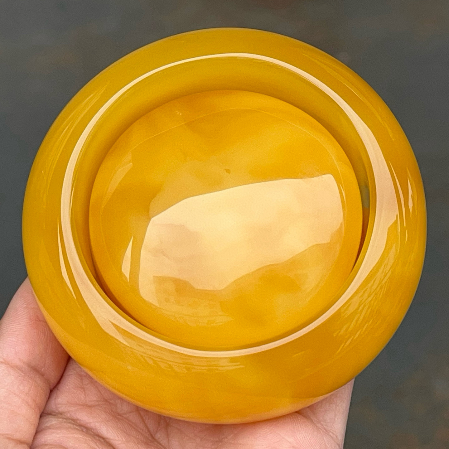 精美橘红蜜蜡手镯，60.3圈口