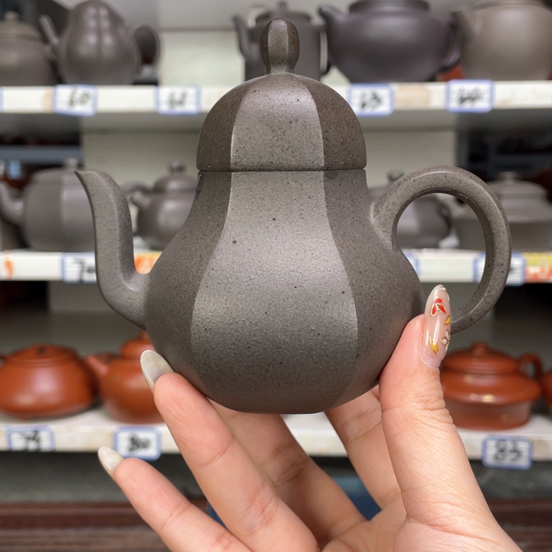 紫砂茶壶青灰段全手160毫升