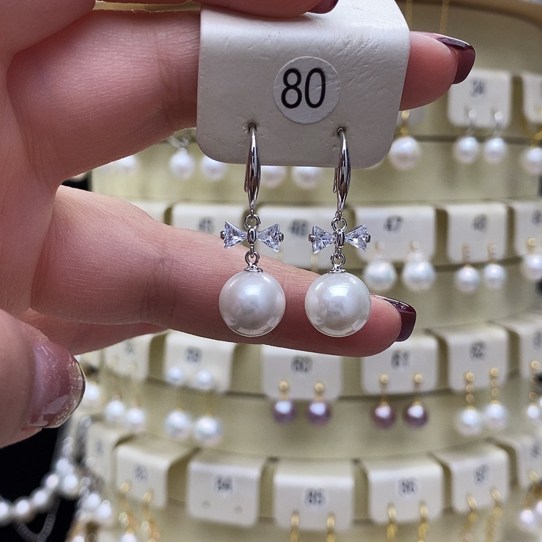淡水珍珠耳饰银S925镶嵌