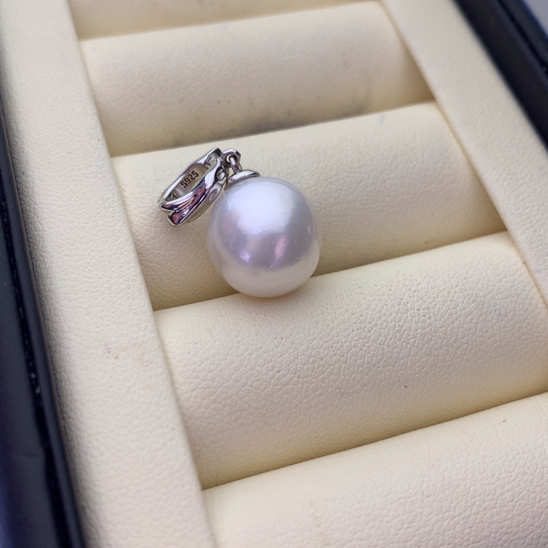 吊坠(不含链)银S925镶嵌海水珍珠