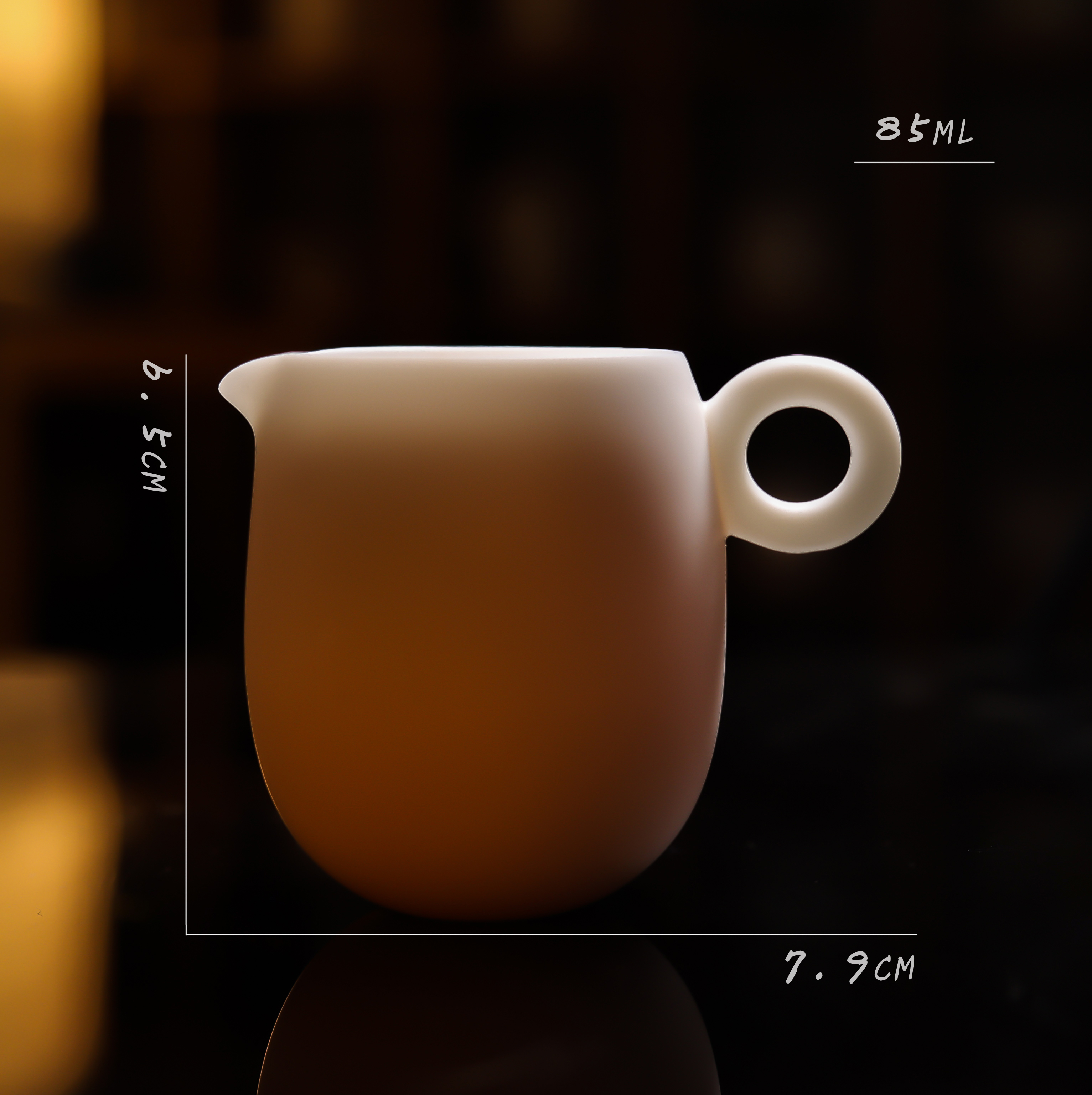 纤云系列/羊脂玉瓷素烧/小满公杯/85ML茶具家用