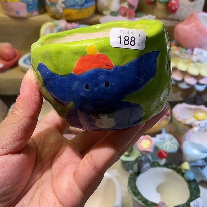 188 手工手绘花盆满29包邮