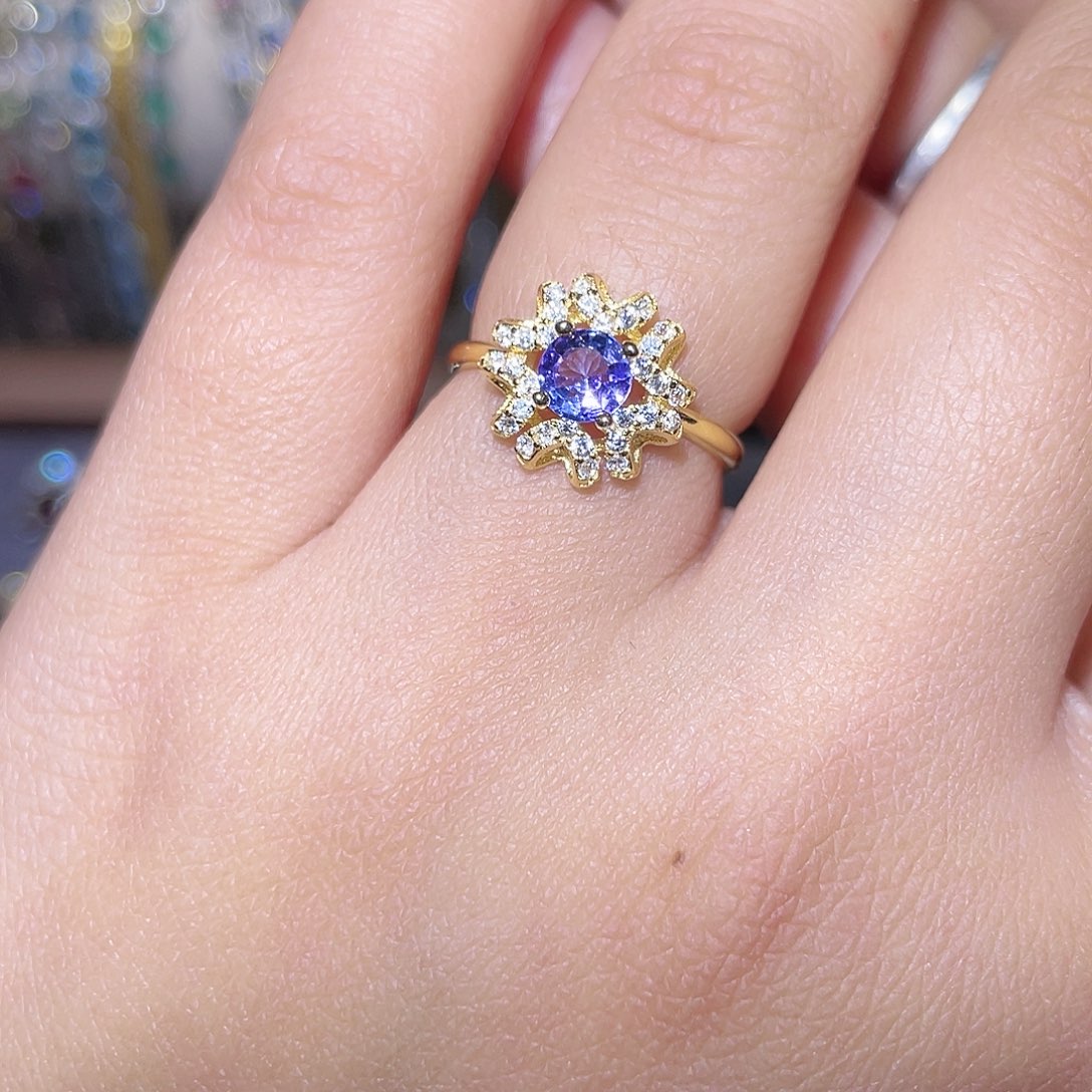 坦桑石戒指银S925镶嵌