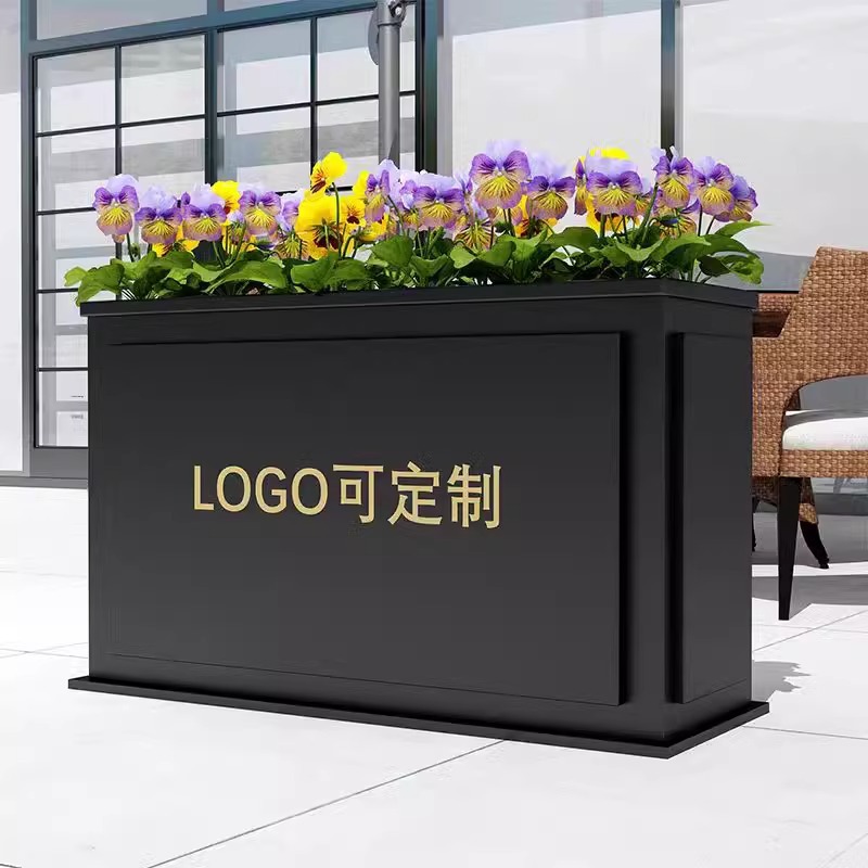 户外不锈钢花箱组合商场小区售楼部外摆铁艺花槽室外街道市可定制