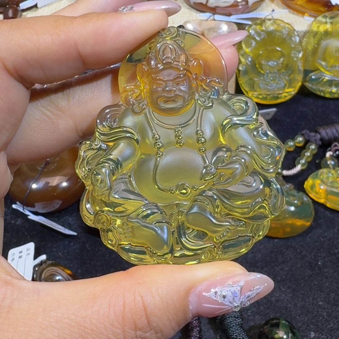 琥珀珠宝奇石未镶嵌黄财神