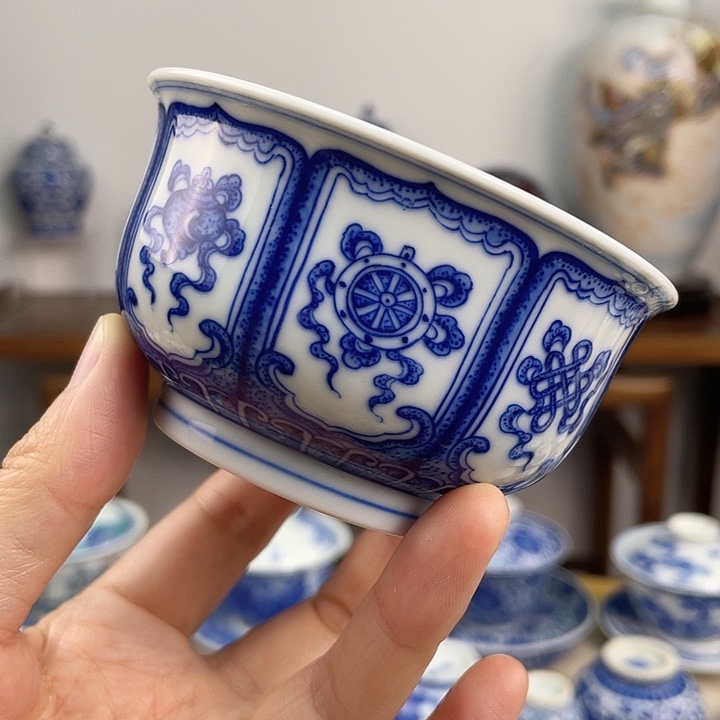 景德镇手绘青花主人杯80容量