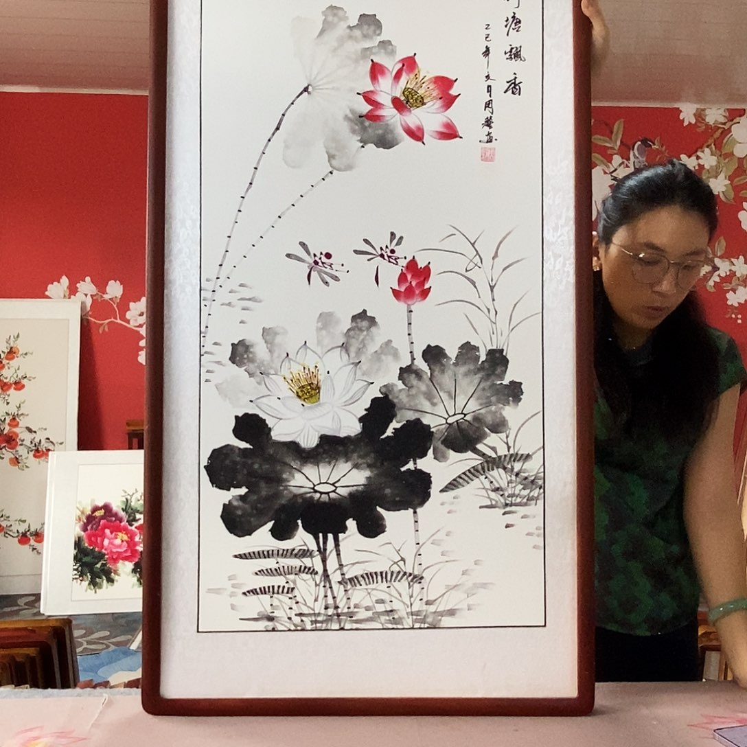 国画手写手绘带框包邮62✖️122国画作品