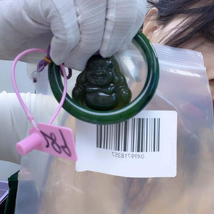 和田玉未镶嵌手镯包容6061