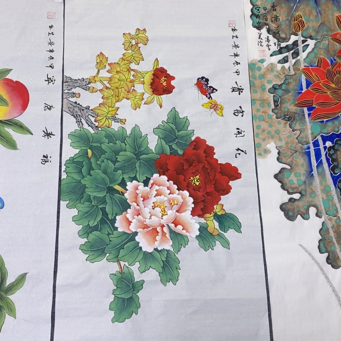 国画寸100✖️50三尺手绘工笔画