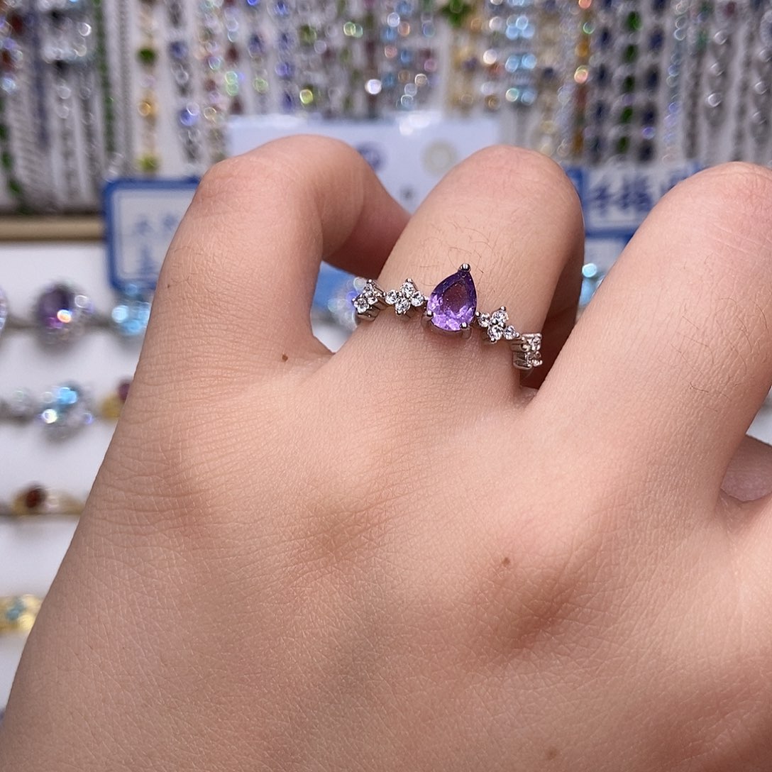 紫晶银S925镶嵌戒指