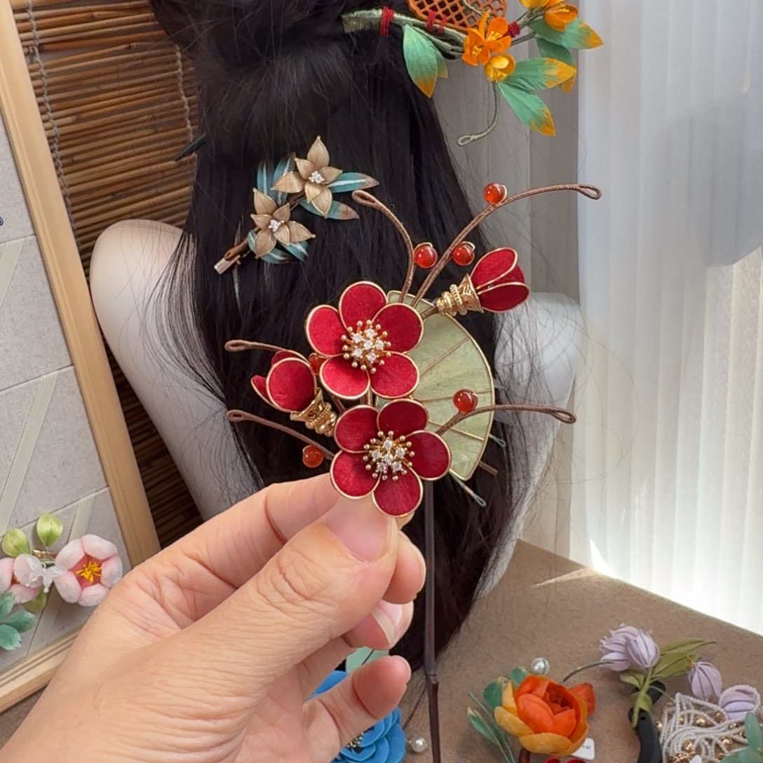 绒花59选一109选二发夹