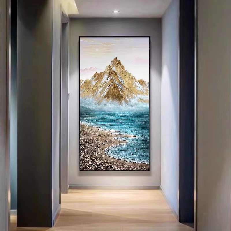 SANYI（背有靠山）手绘油画入户玄关立体肌理厚油高端装饰画