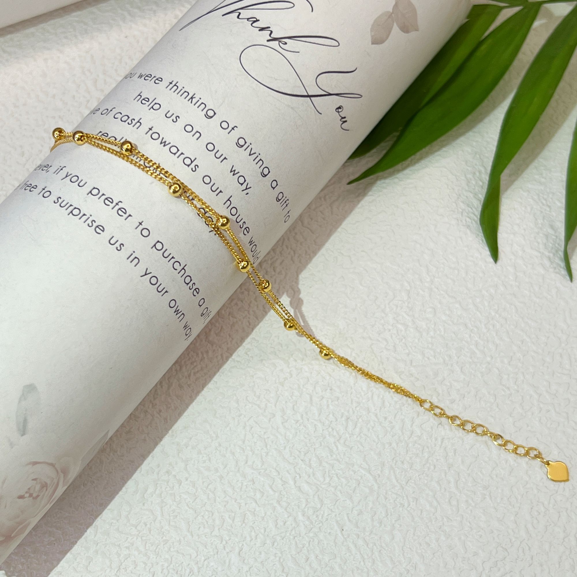 5G工艺【双链光珠黄金手链】足金999