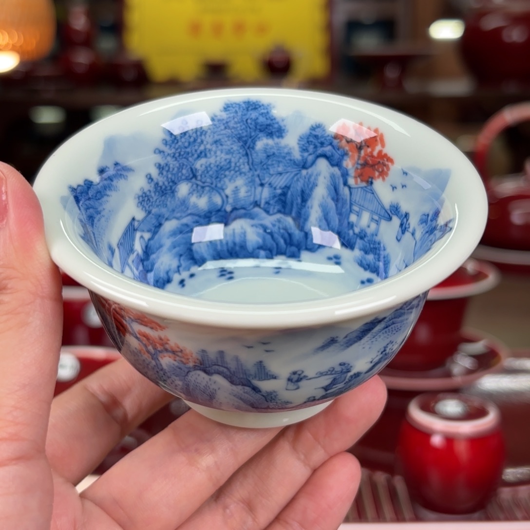 闻轩坊柴窑，压手杯