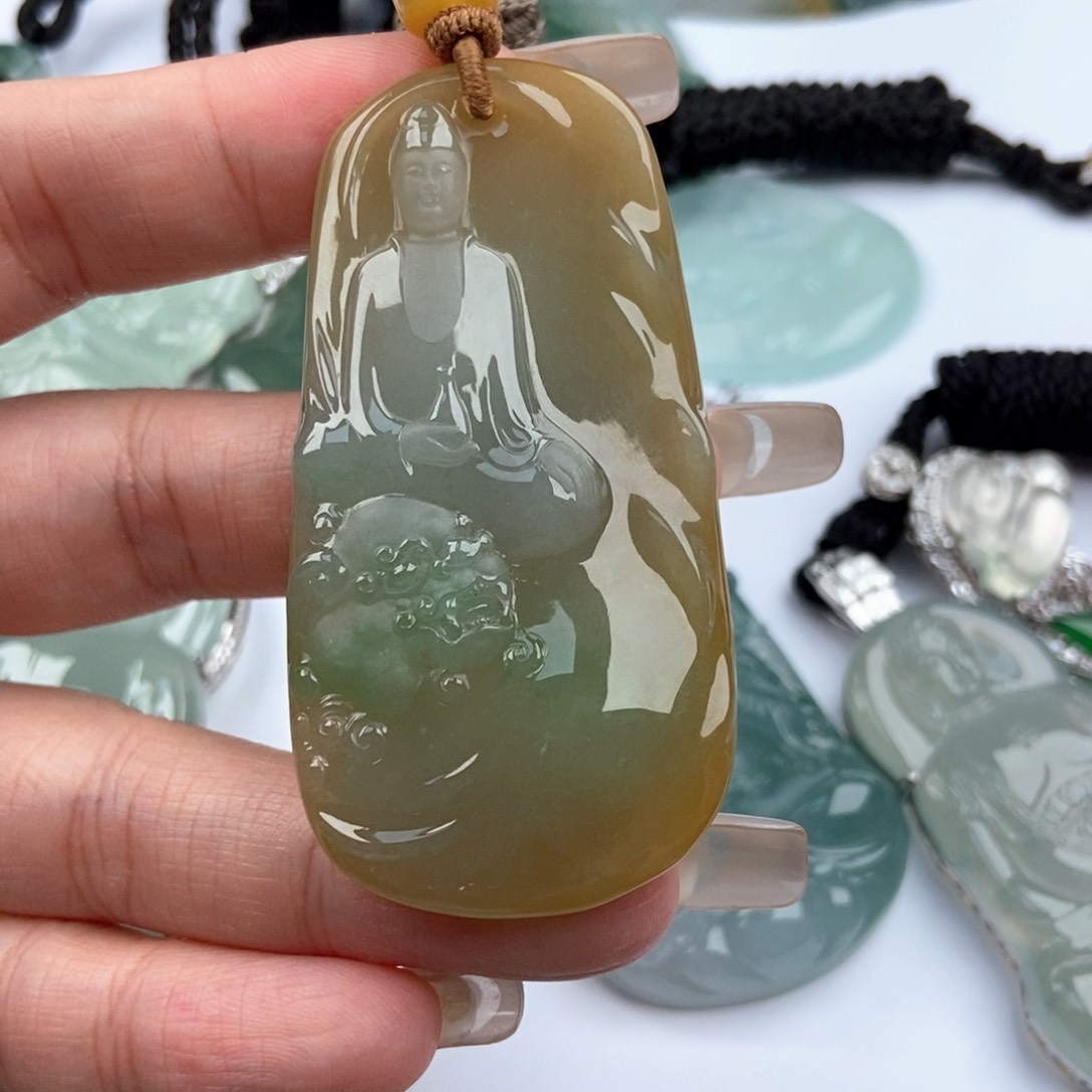 翡翠颈饰未镶嵌M***Q文殊