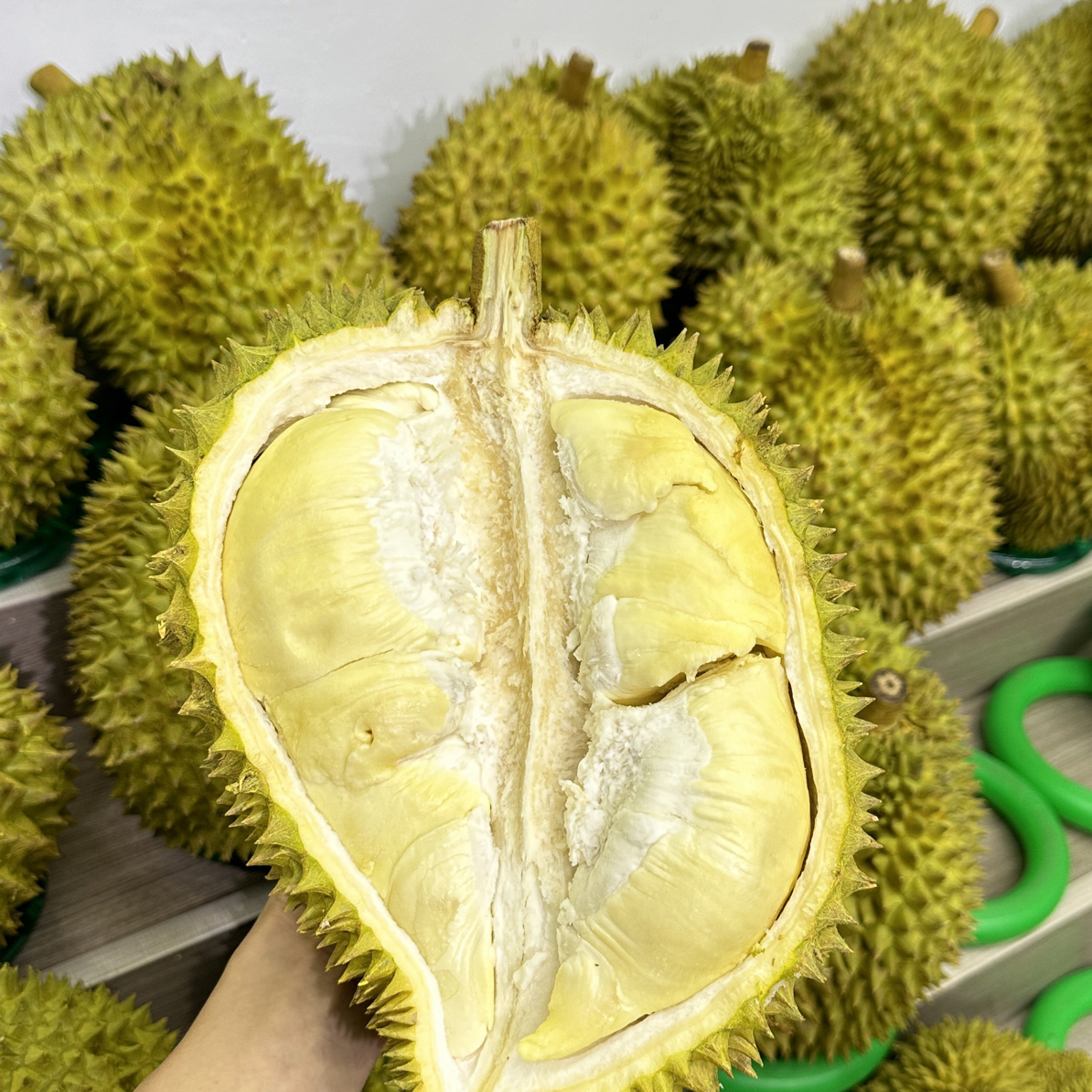 （陆运金枕榴莲）新鲜榴莲整果1个（核小，斤）猫山王