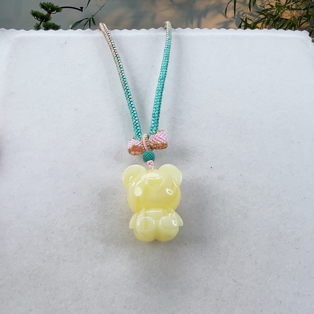 蜜蜡颈饰18K金镶嵌蜜蜡18k金