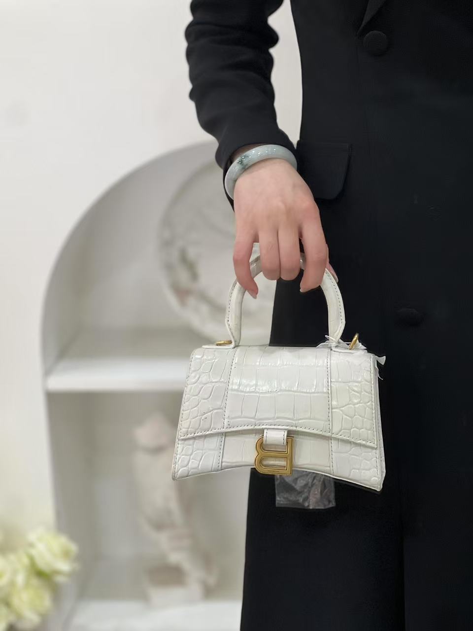 99新 Balenciaga/巴黎世家 巴黎世家沙漏xs白金鳄压/公价无/甄选