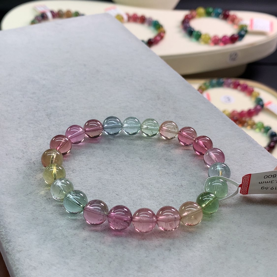 【闪购商品】碧玺手链未镶嵌碧玺荧光人鱼单圈8.3