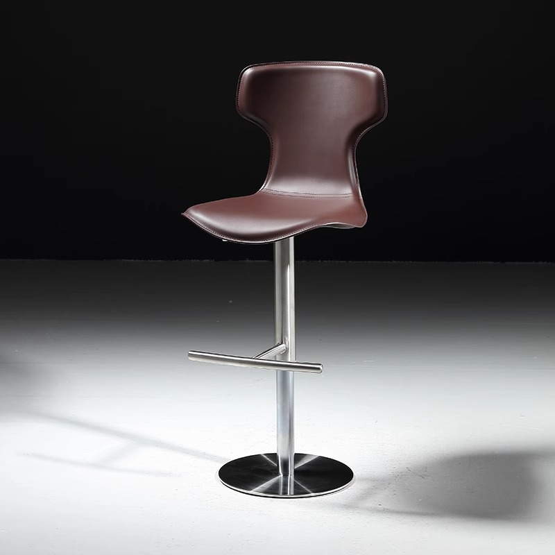 家用餐厅专用餐椅椅子马鞍皮现代极简轻奢可升降岛台餐桌吧台椅子