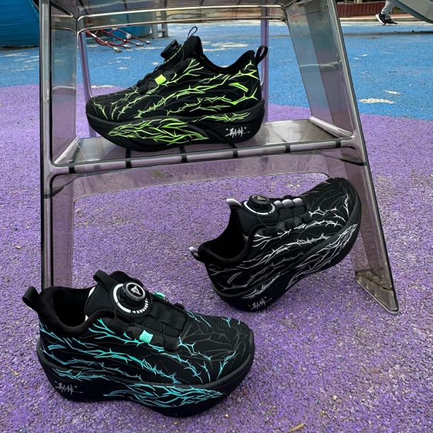 【33-42码 夜光棉鞋】冬季新款男童加绒旋钮跑鞋保暖运动鞋2595