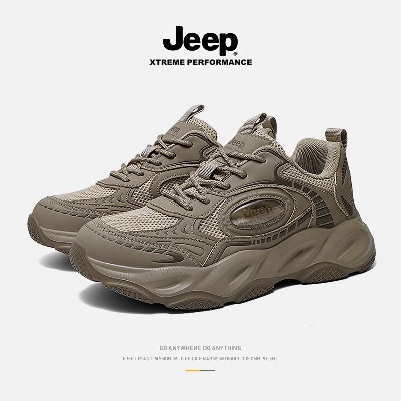JEEP/吉普官方正品增高新款防滑运动鞋夏季网面透气百搭耐磨男鞋