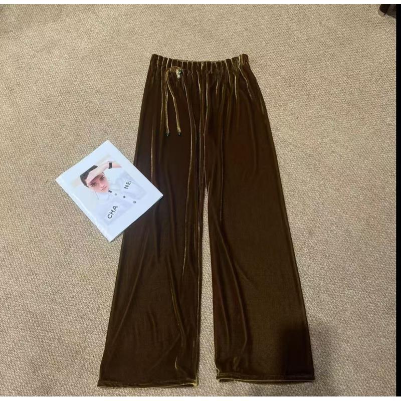 【深圳南油二姐】新中式秋季松紧腰显瘦高腰重工提花A字版直筒裤363