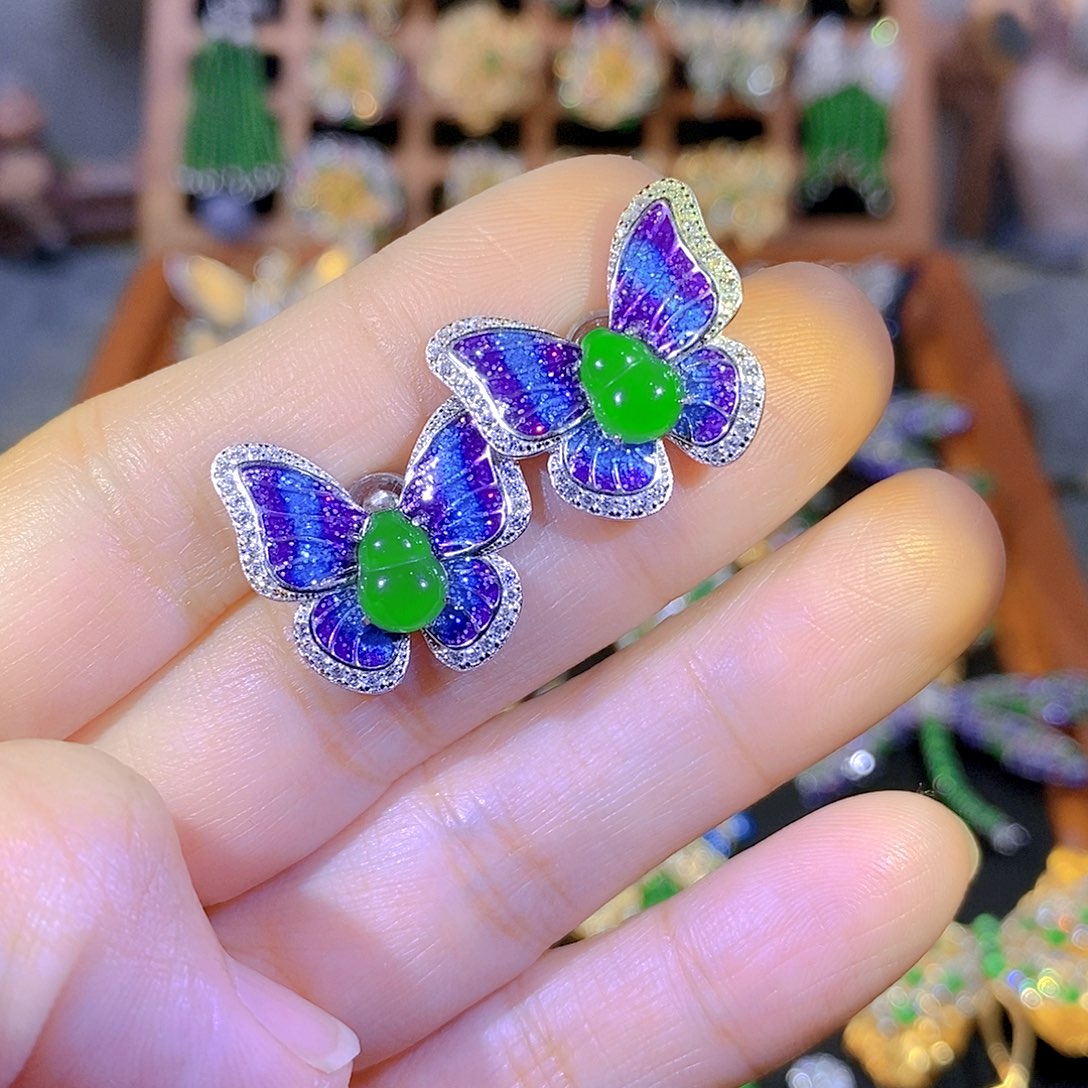 吊坠(不含链)银S925镶嵌翡翠