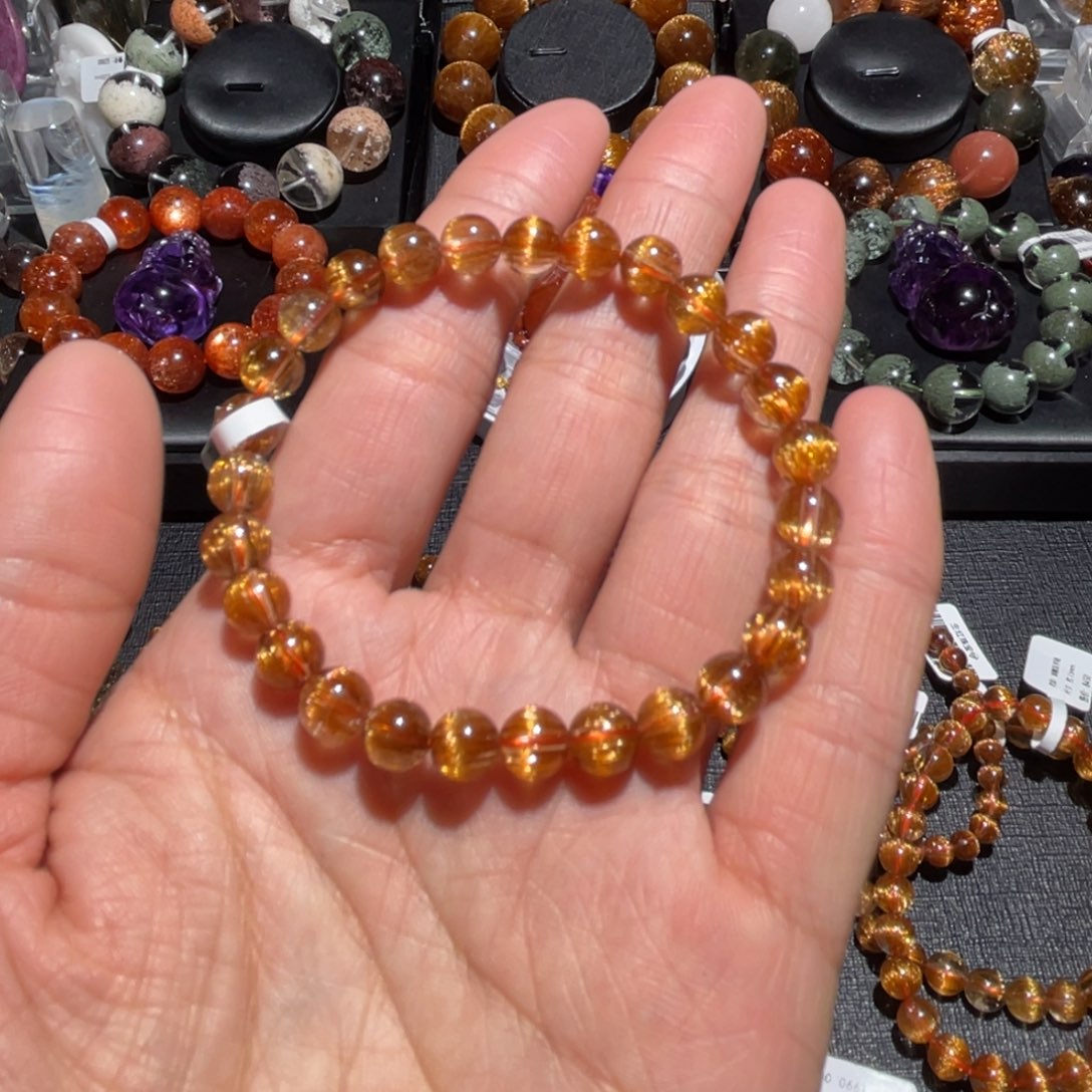 水晶手链未镶嵌铜顺发7mm左右