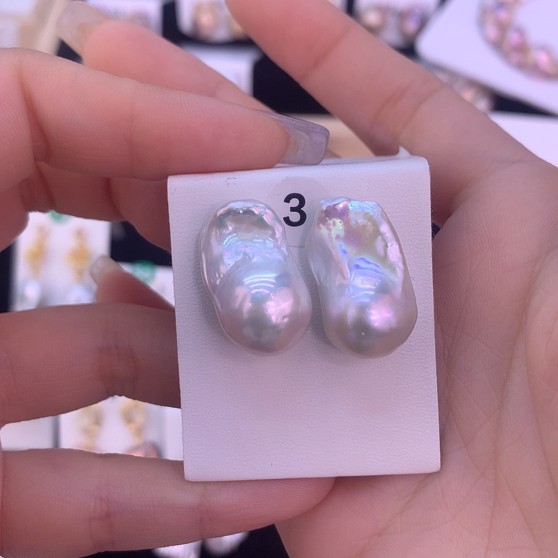 未镶嵌淡水珍珠耳饰夏*荻