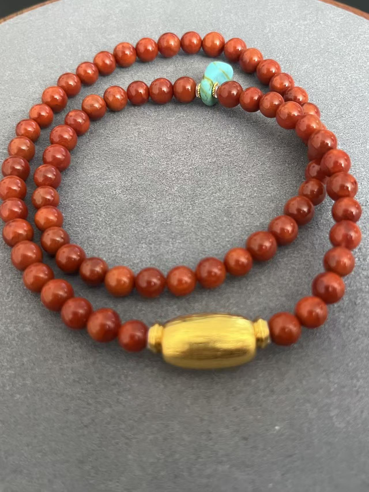 四川天然瓦西料南红项链