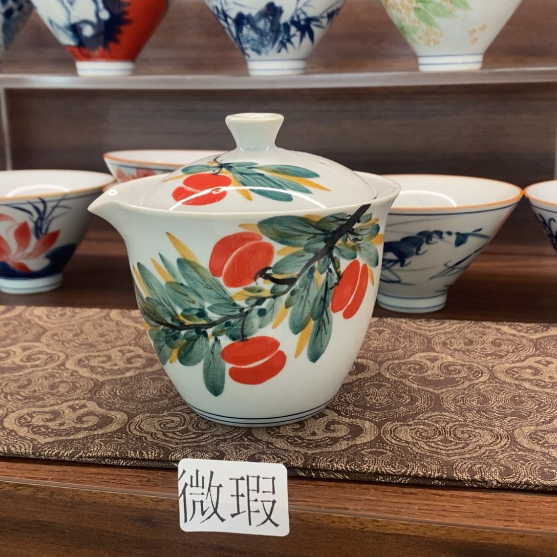 釉下彩老陶泥手工绘制