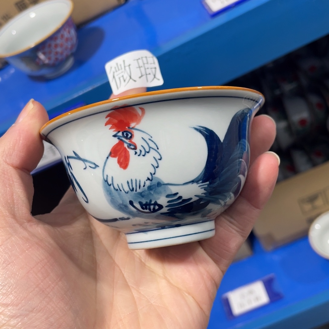 釉下手绘茶具微瑕